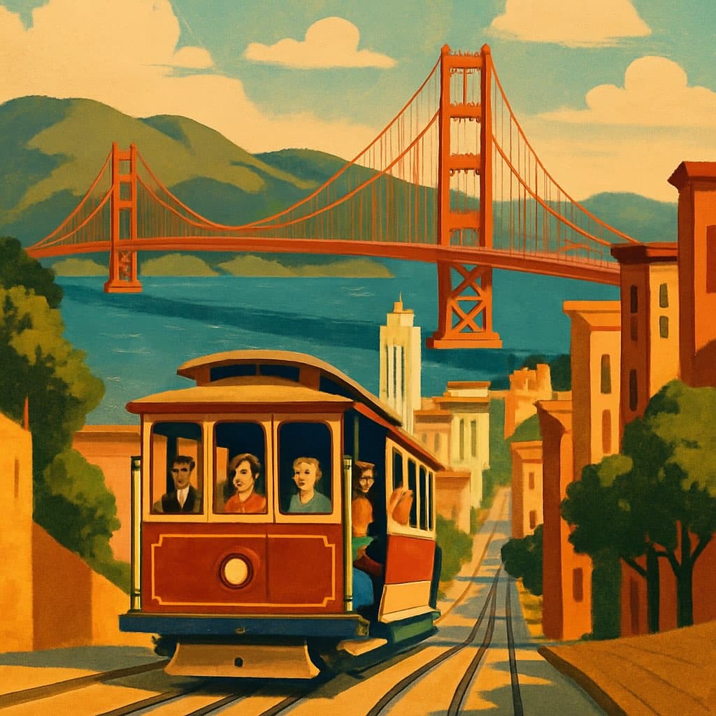 San Francisco waterfront illustration