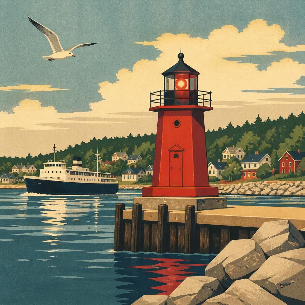 Cover art for The Little Red Light at Algoma Harbor