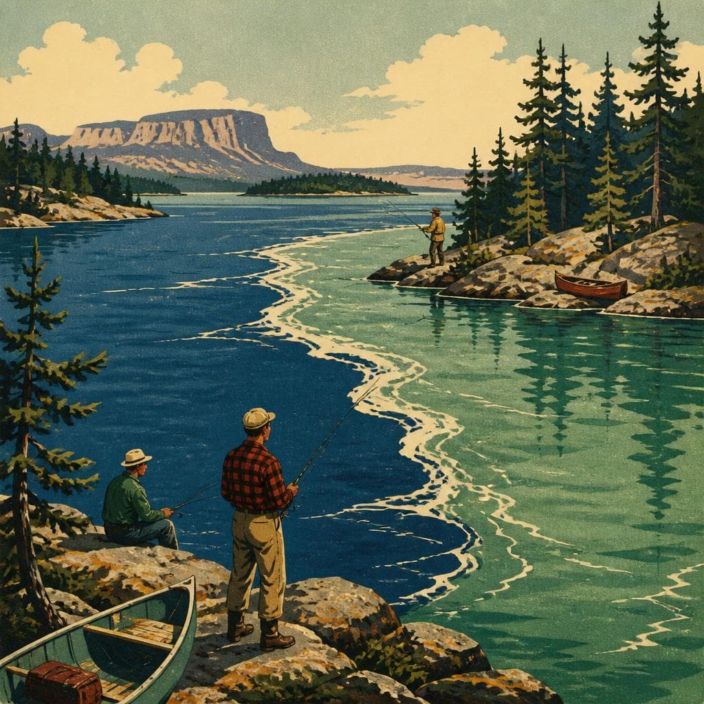 Cover art for Where the Water Splits, Anglers Gather
