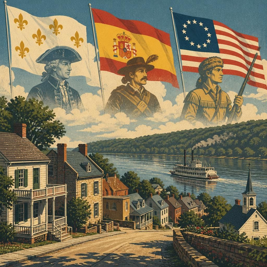 Cover art for Three Flags, One River Town