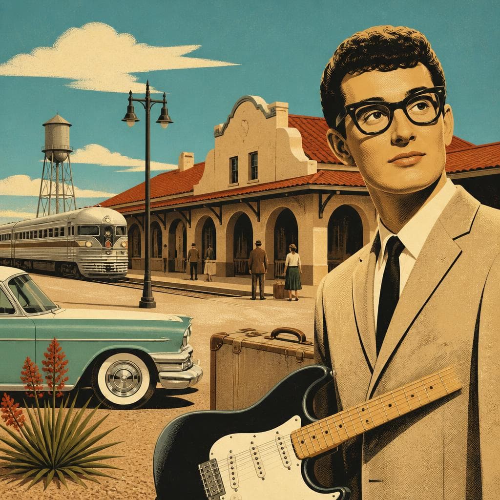 Cover art for Where the Trains Stopped and Buddy Holly Stayed