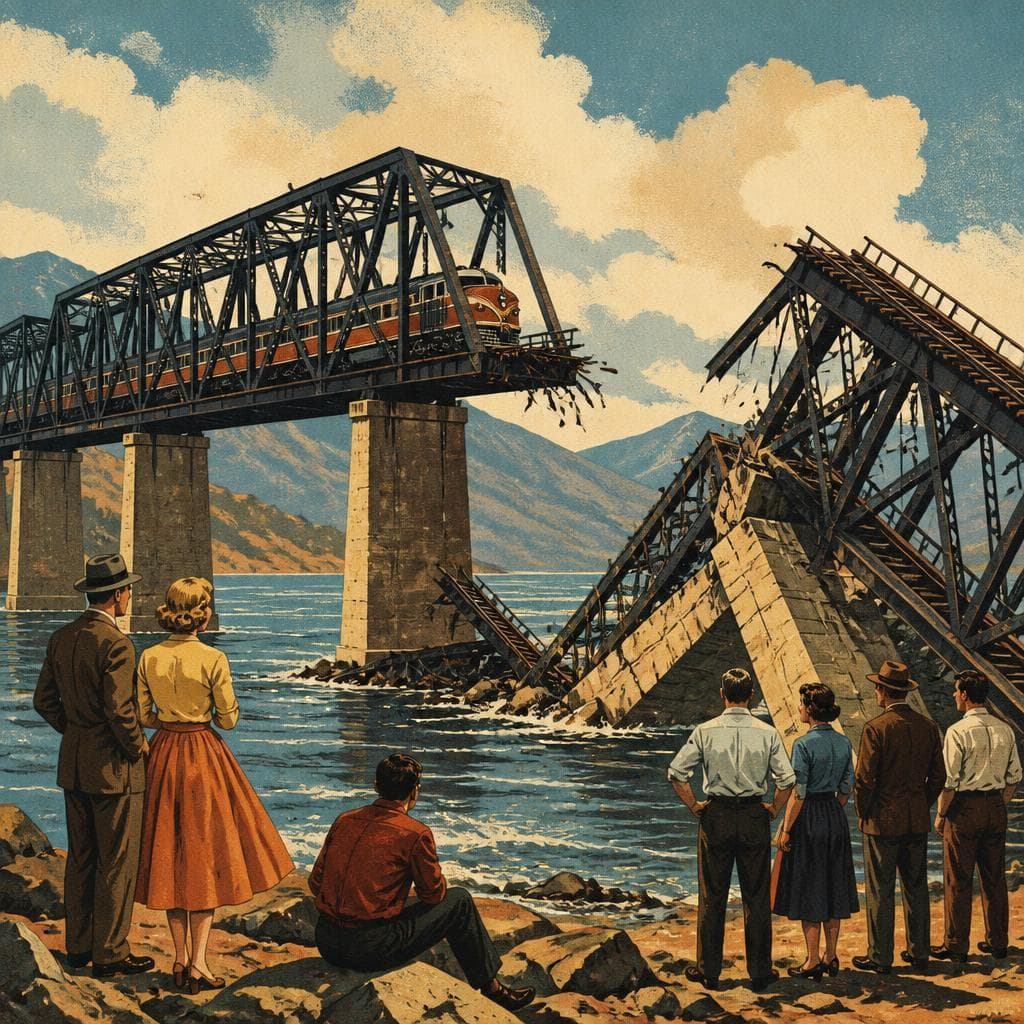 Cover art for The Bridge That Beat the River, Until the Earth Moved