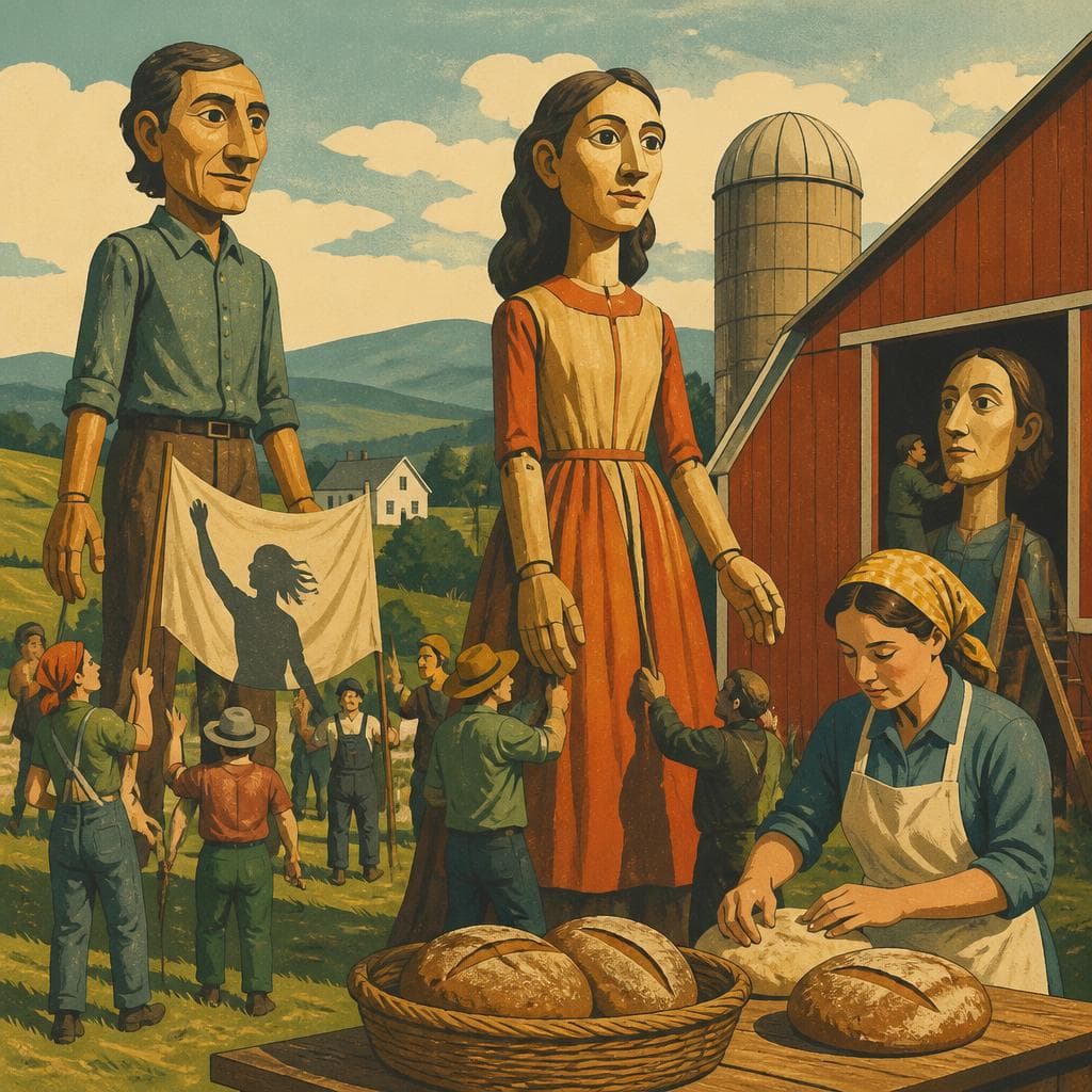 Cover art for On a Vermont Farm, Puppets Grew Monumental