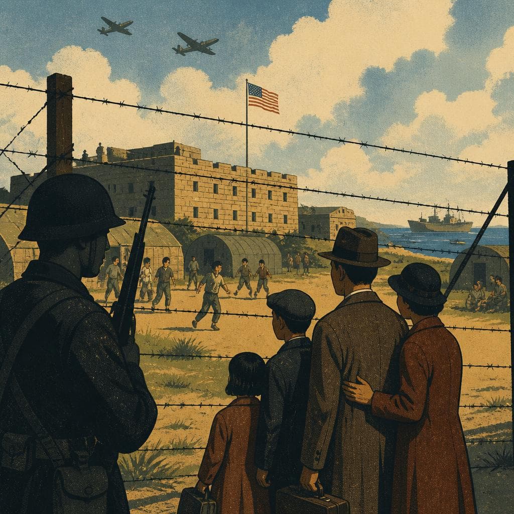 Cover art for Behind Barbed Wire, a Brief Safe Haven