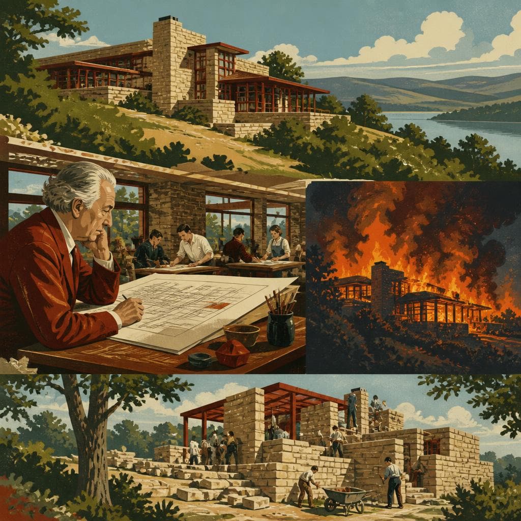 Cover art for Taliesin, Built to the Brow and Broken by Fire