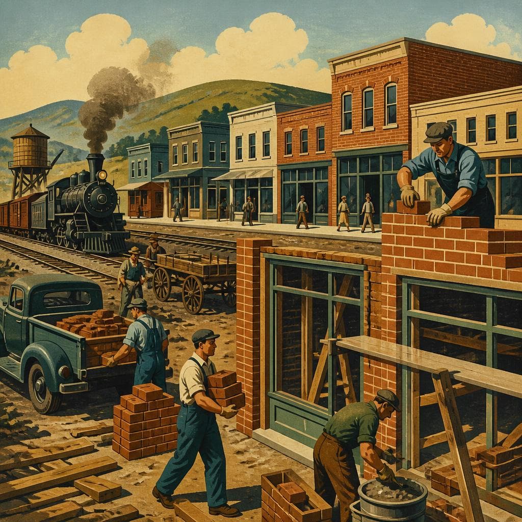 Cover art for Brick by Brick, a Railroad Town Grows