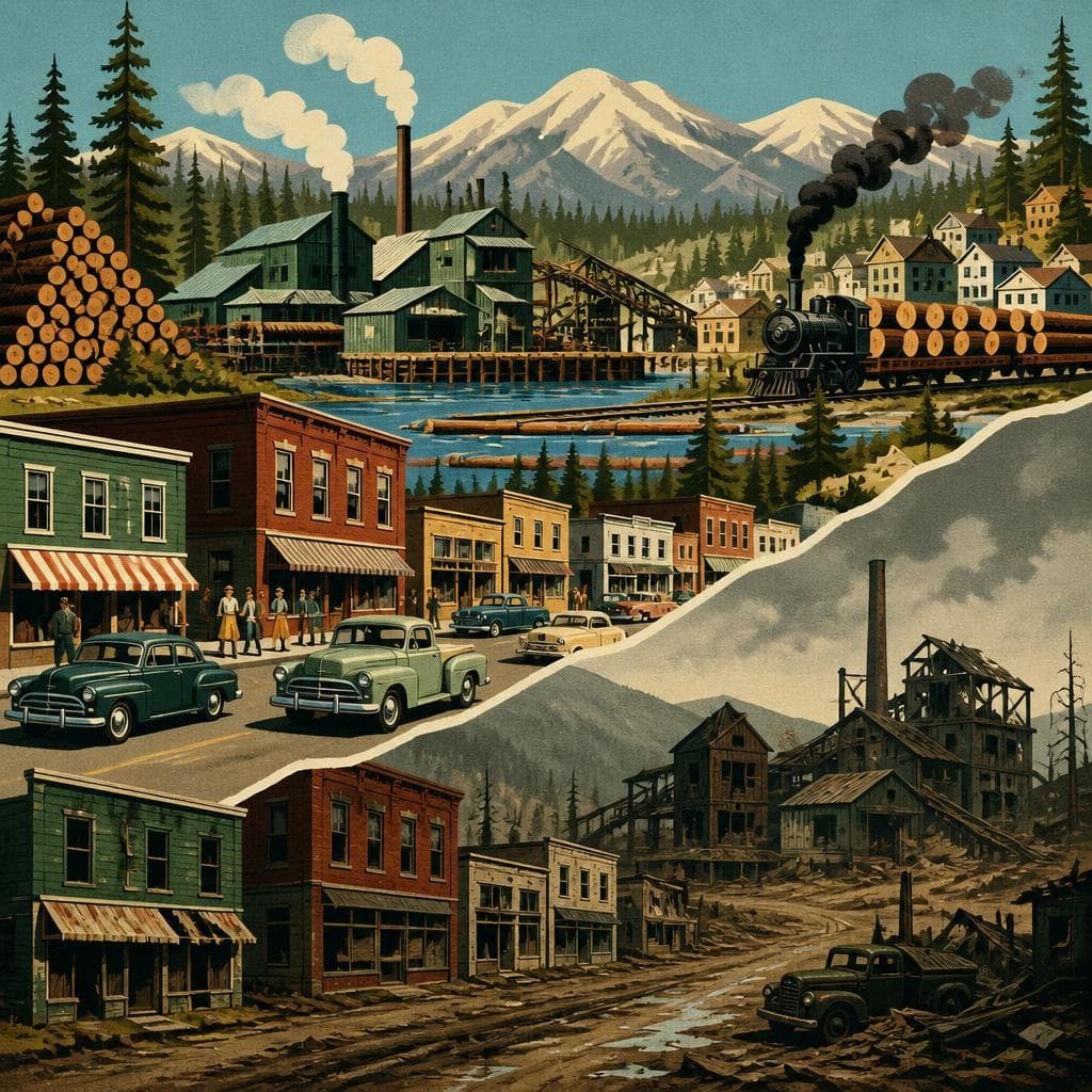 Cover art for A Town Measured in Pine and Paydays