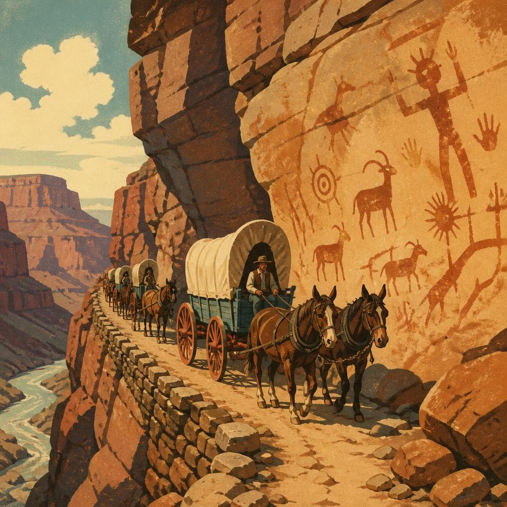 Cover art for Where Wagons Shared the Wall With Rock Art