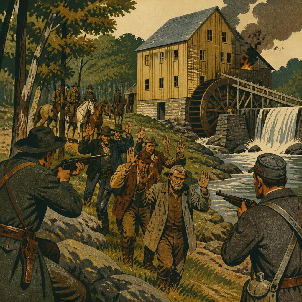 Cover art for At the Mill, the War Closed In