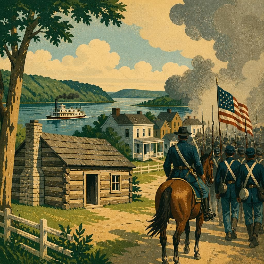 Cover art for Where Mark Twain Began, War Also Arrived