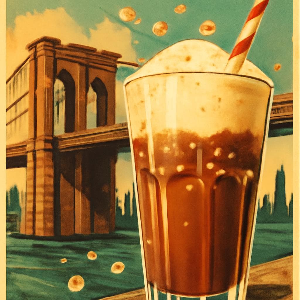Cover art for The Egg Cream Mystery: Brooklyn’s Fizzy, Chocolatey, Milk-Free Classic