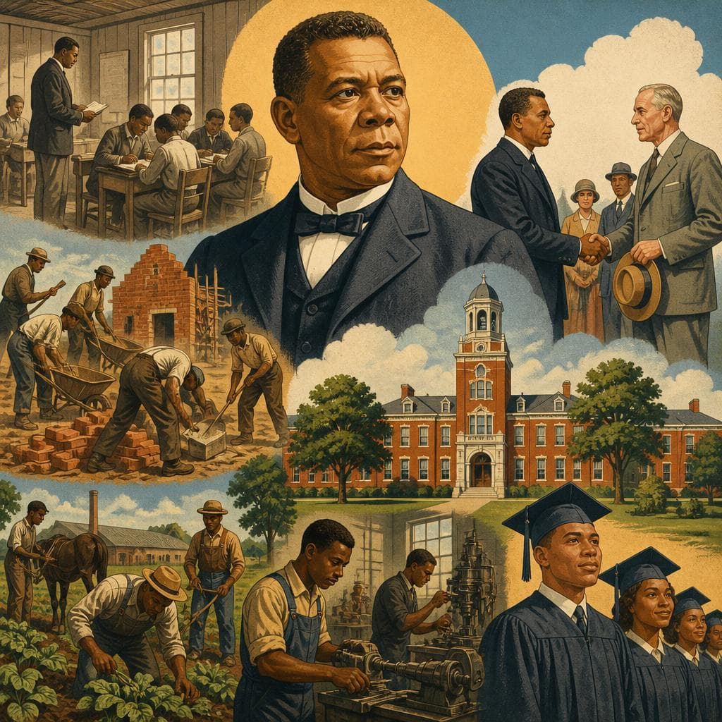 Cover art for How Booker T. Washington Built Tuskegee