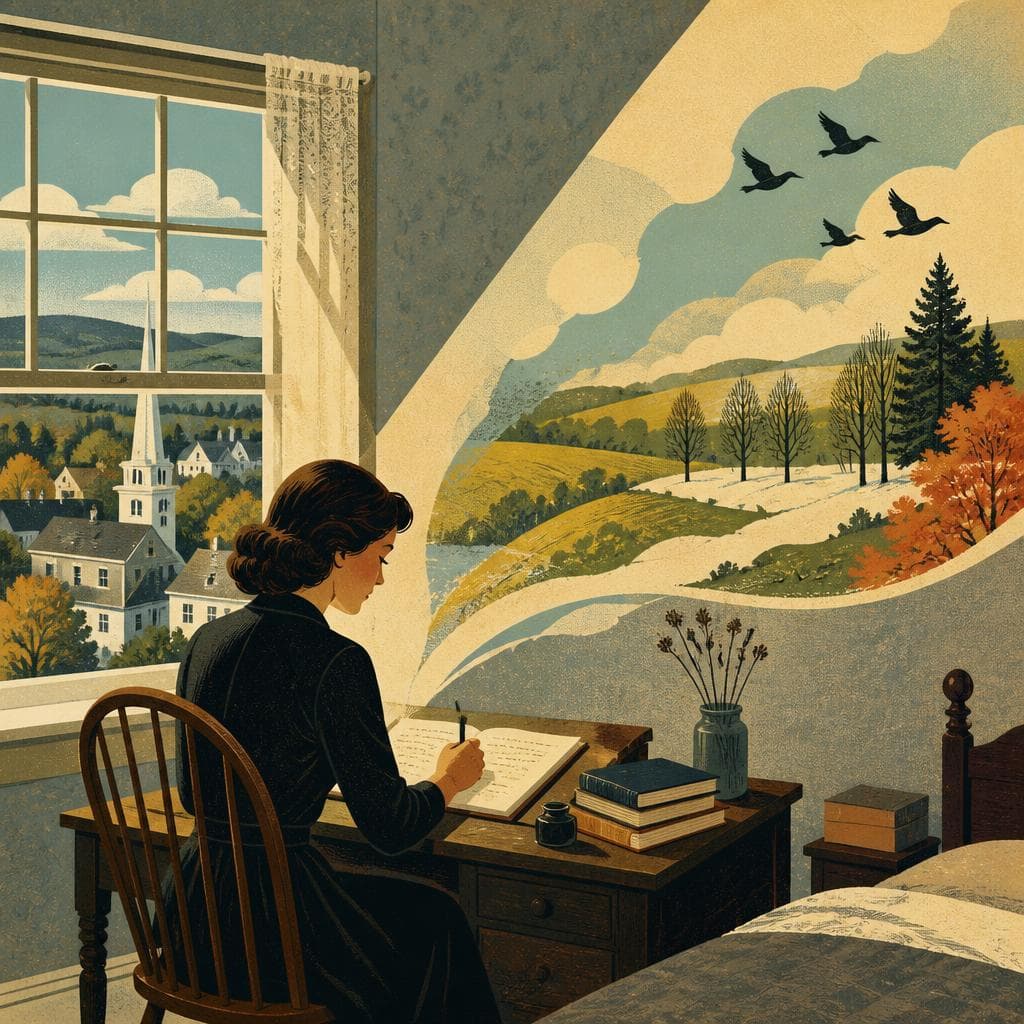 Cover art for Upstairs in Amherst, a Poet’s World Opened