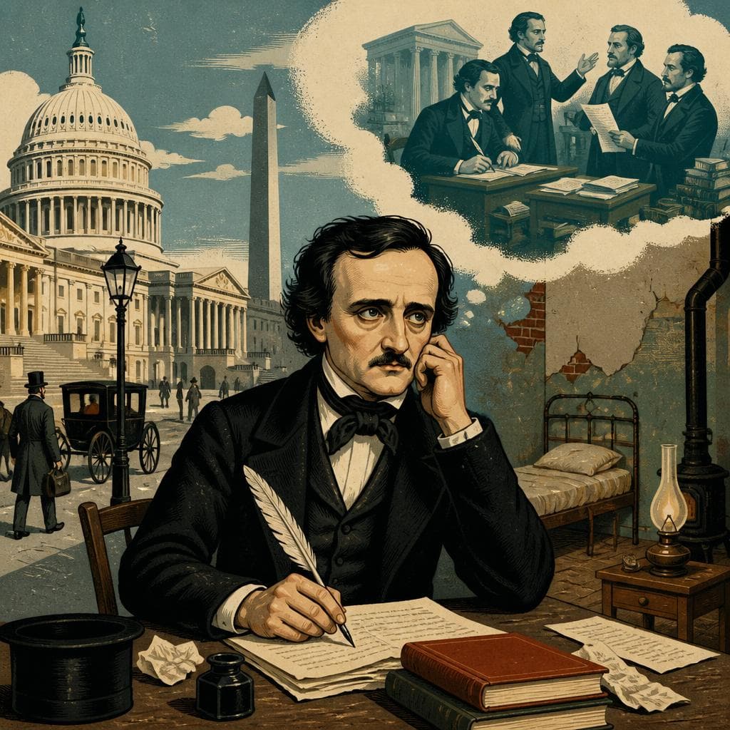 Cover art for Poe in Washington, Between Ambition and Need
