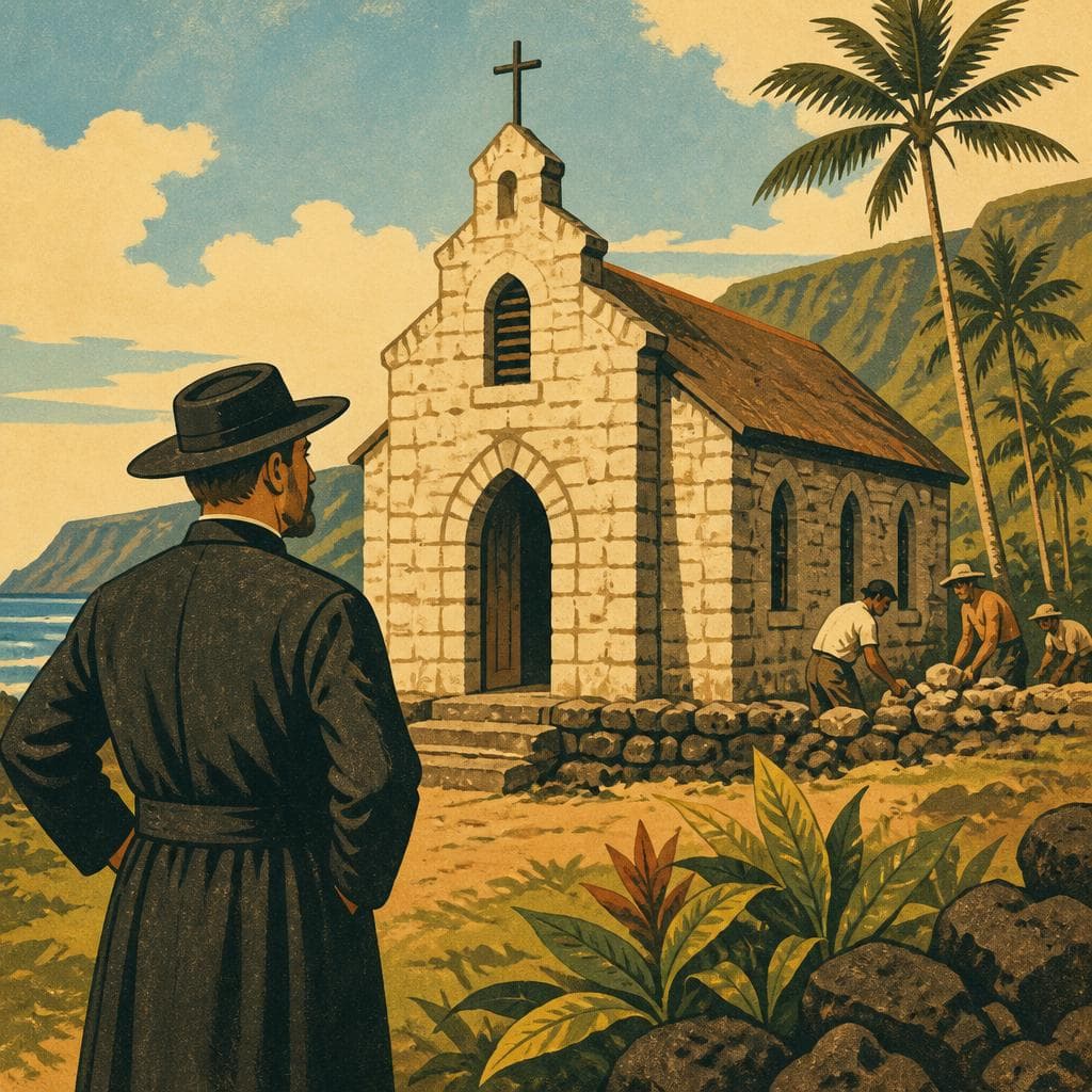 Cover art for The Church Father Damien Built With His Hands