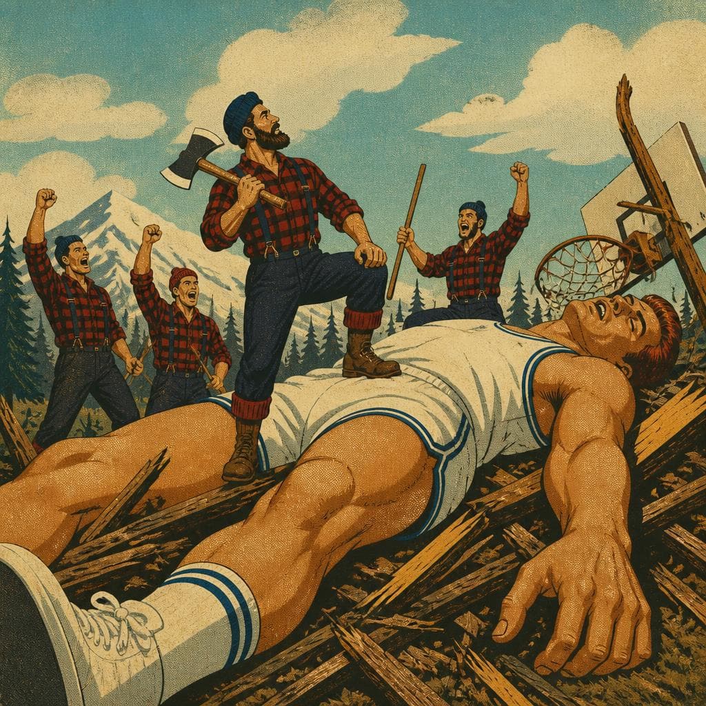 Cover art for When the Lumberjacks Brought Down a Giant