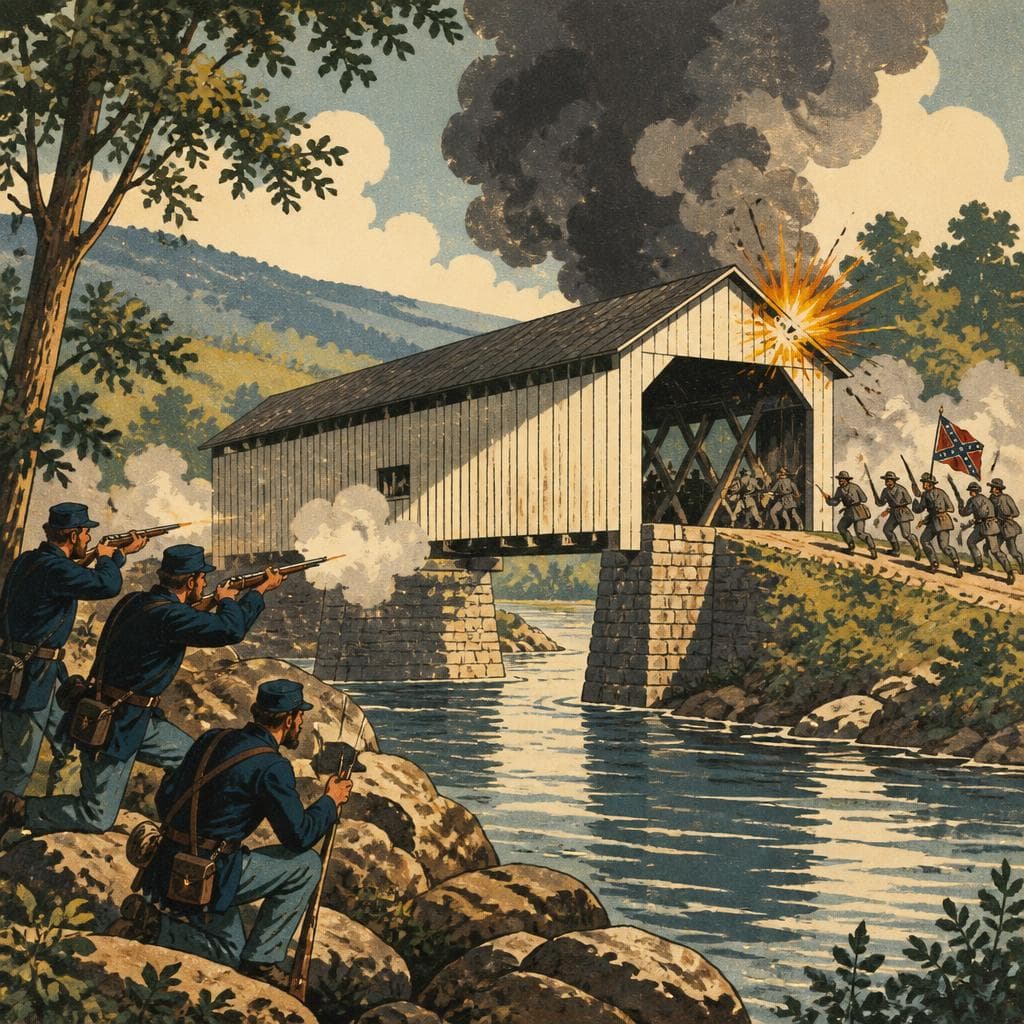 Cover art for When War Came to the Philippi Covered Bridge