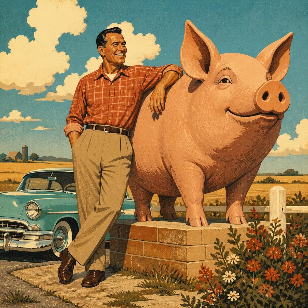 Cover art for Ernie Edwards and the Big Pig on Route 66