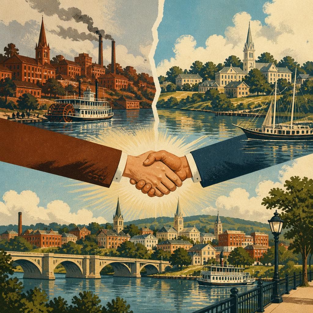 Cover art for One City, Two Riverbank Beginnings