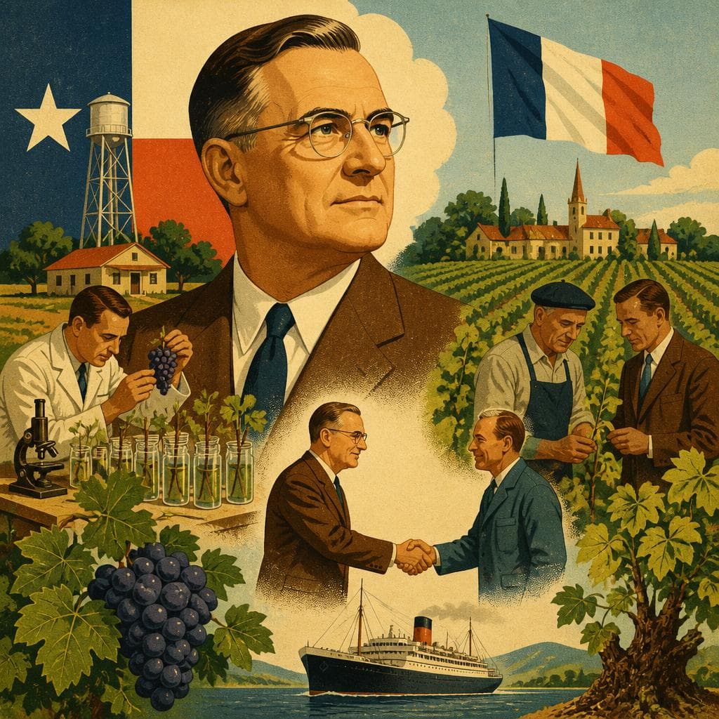 Cover art for The Texas Grape Man Who Helped Save French Wine