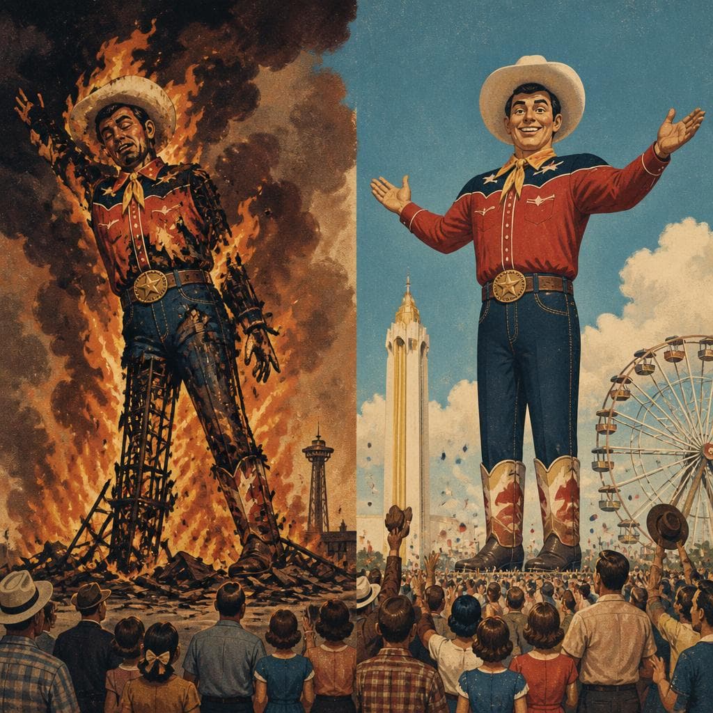 Cover art for When Big Tex Burned, Texas Built Him Back