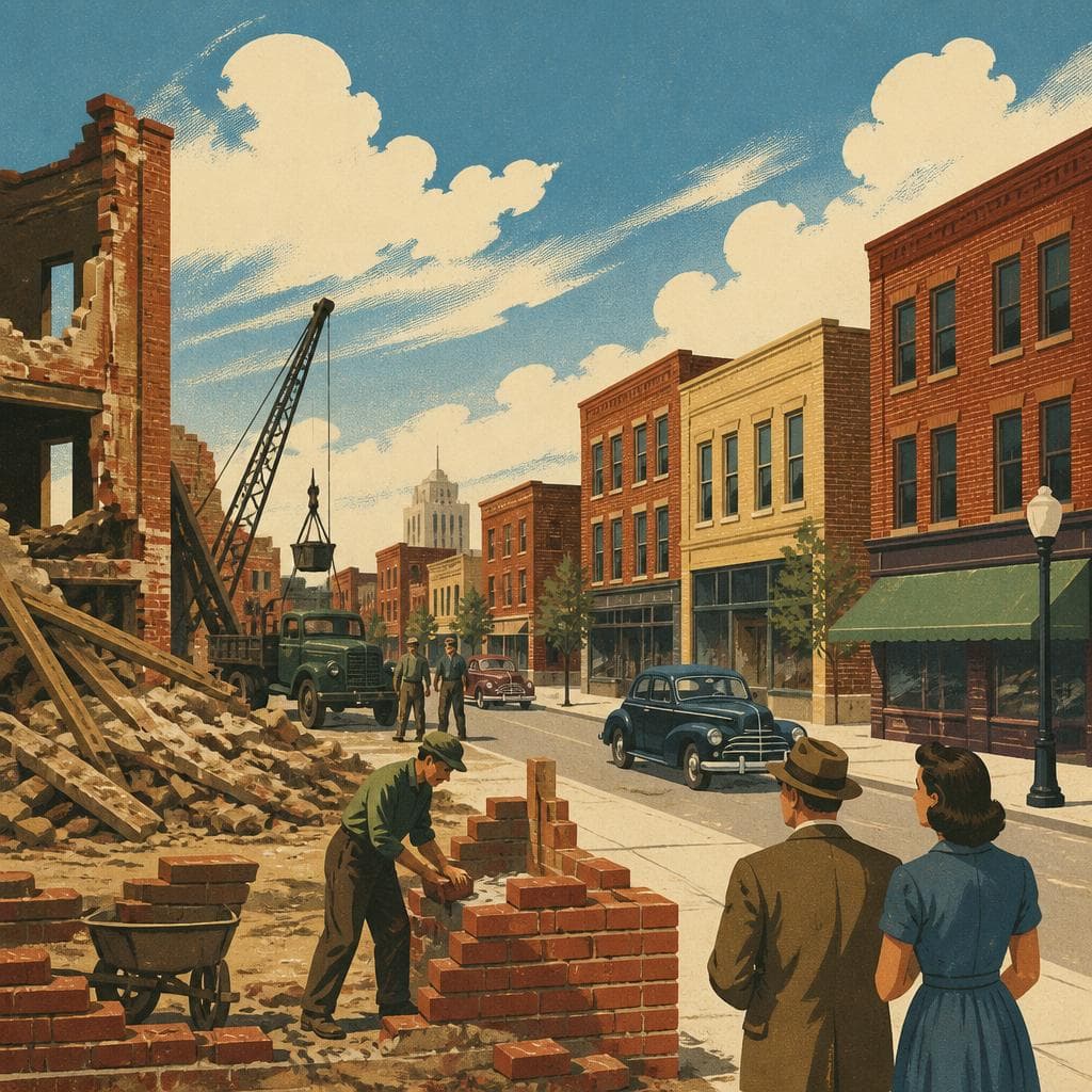 Cover art for After the Battle, a Downtown Rebuilt in Brick