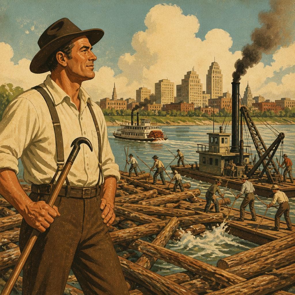 Cover art for The Man Who Cut a City Out of a Logjam