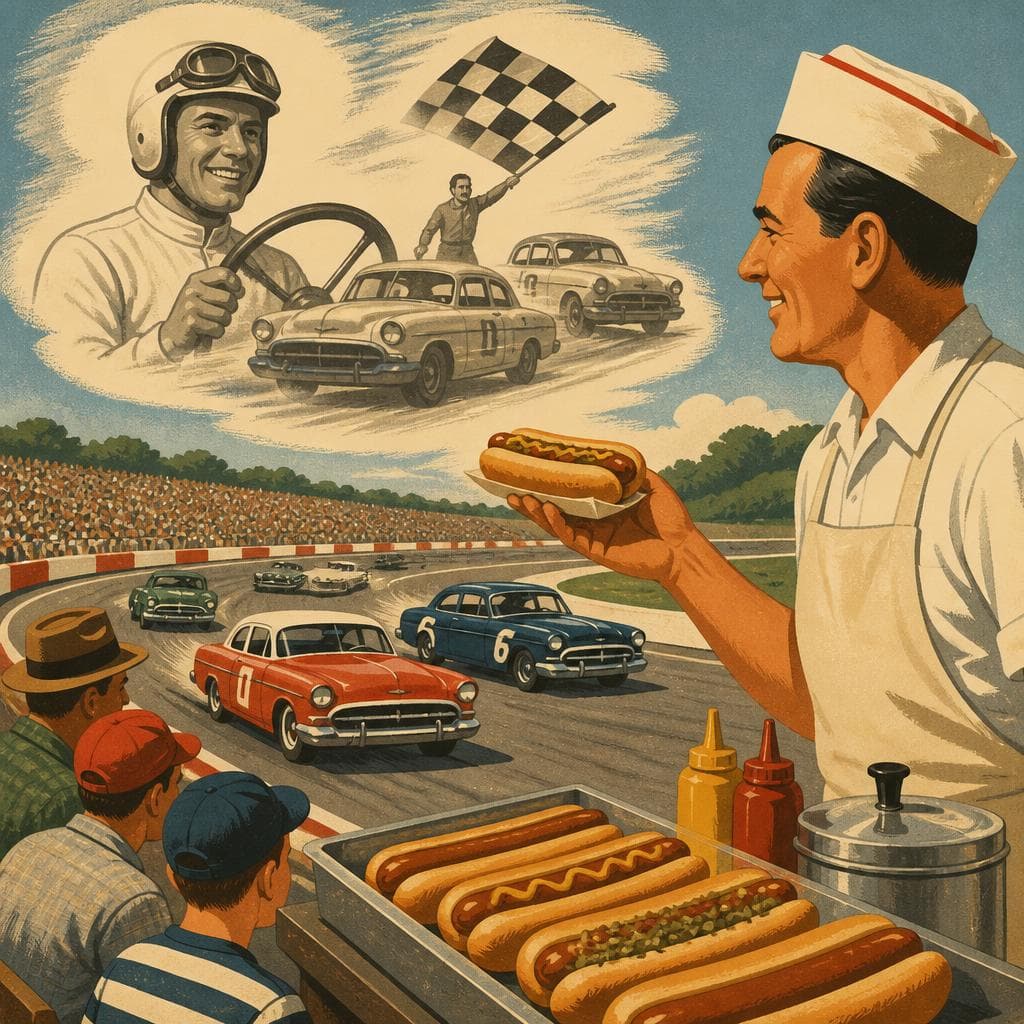 Cover art for At Martinsville, the Hot Dog Shares the Legend