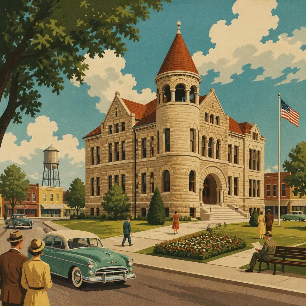 Cover art for At the Center of Bryan, a Courthouse Holds the County