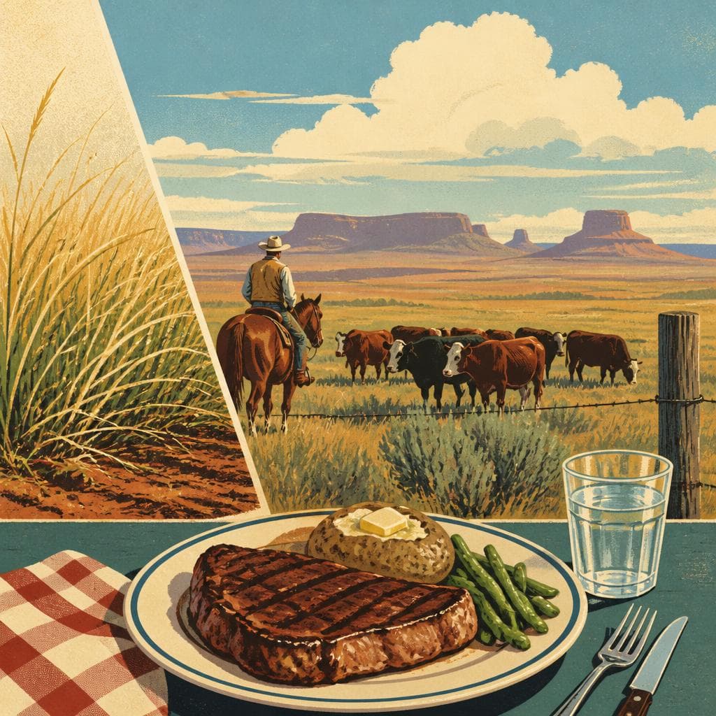 Cover art for Where Grass Became Beef