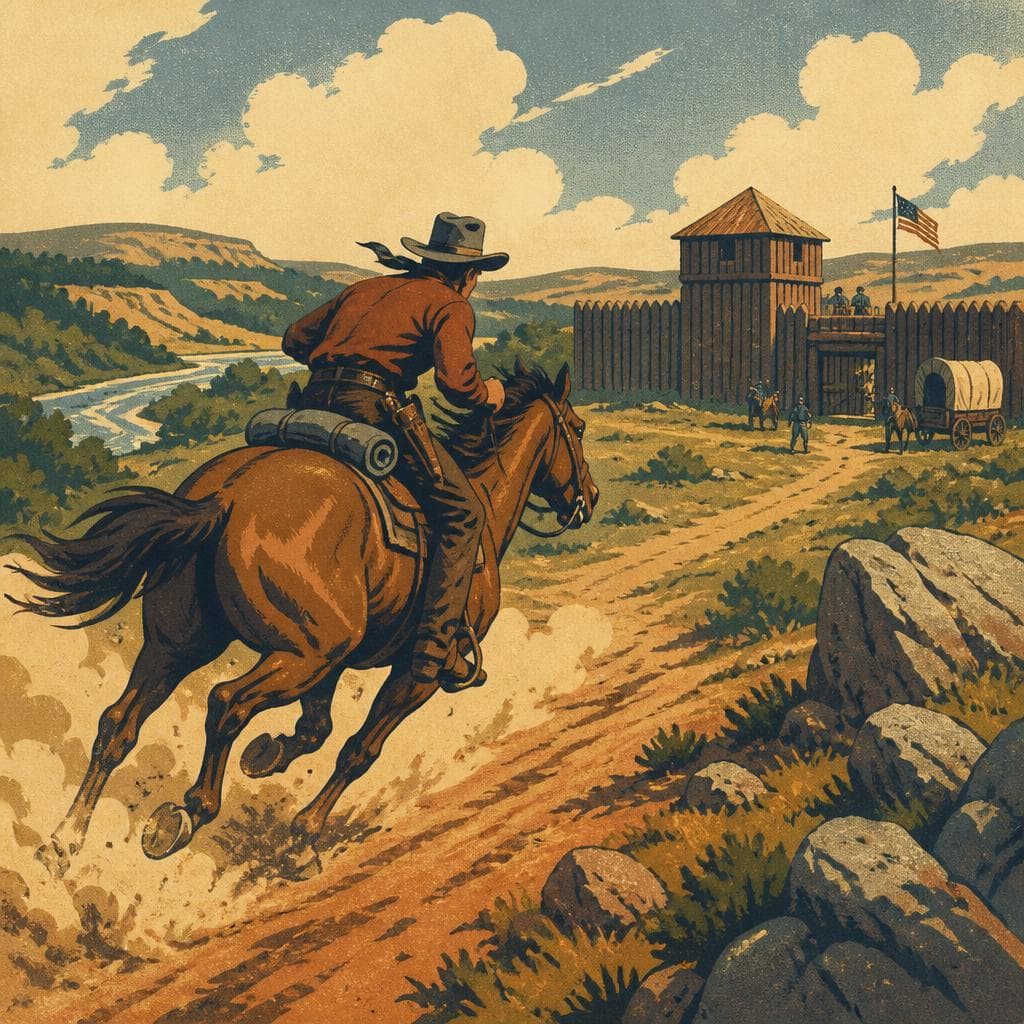 Cover art for The Fast Rider Behind Fort Aubrey