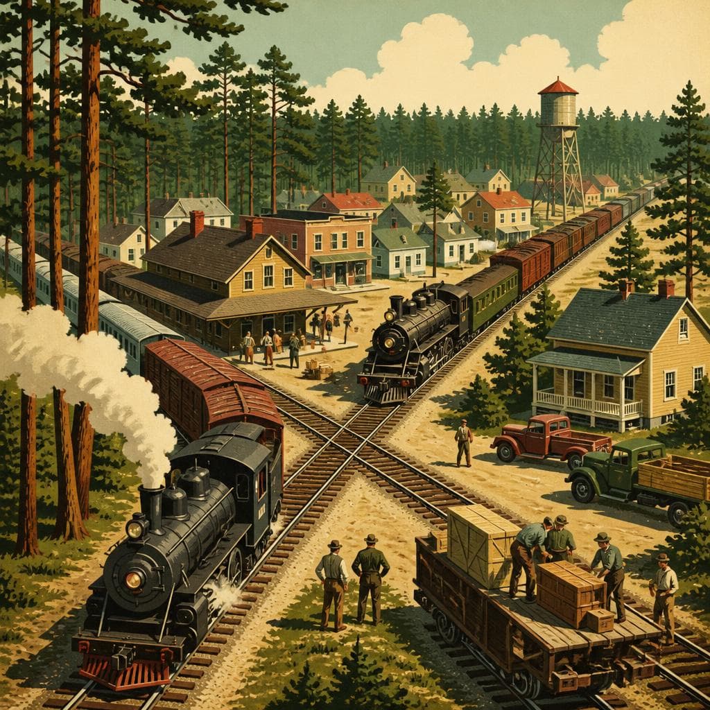 Cover art for Where the Rails Crossed, a Town Appeared