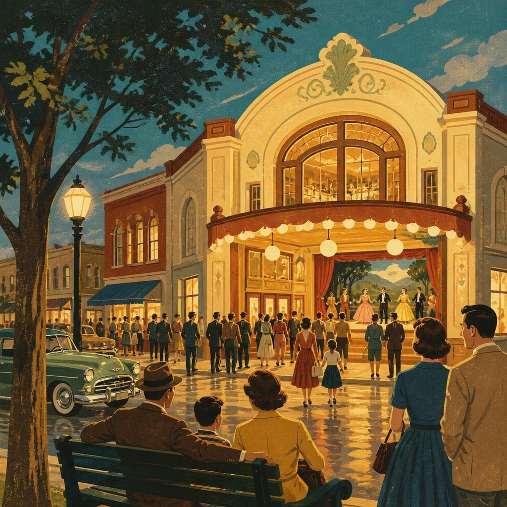 Cover art for Before the Screens, a Town Gathered Here