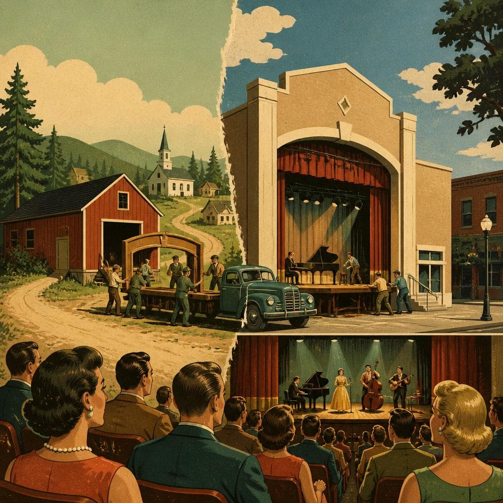 Cover art for A Music Hall Crosses Town Lines and Grows Up