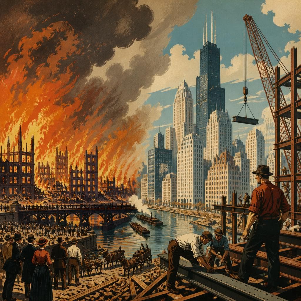 Cover art for When Chicago Burned and Built Again