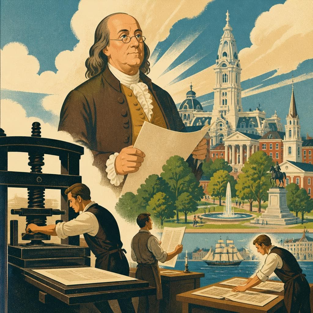 Cover art for How Franklin Printed a City Into Being
