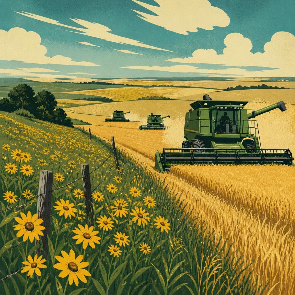 Cover art for Where Yellow Flowers Meet Giant Combines
