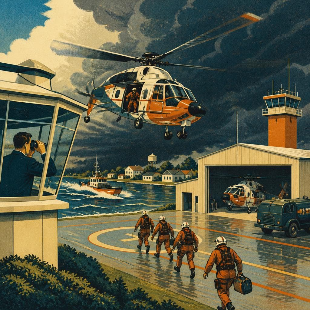 Cover art for Where the Coast Guard Lifts Off for the Storm