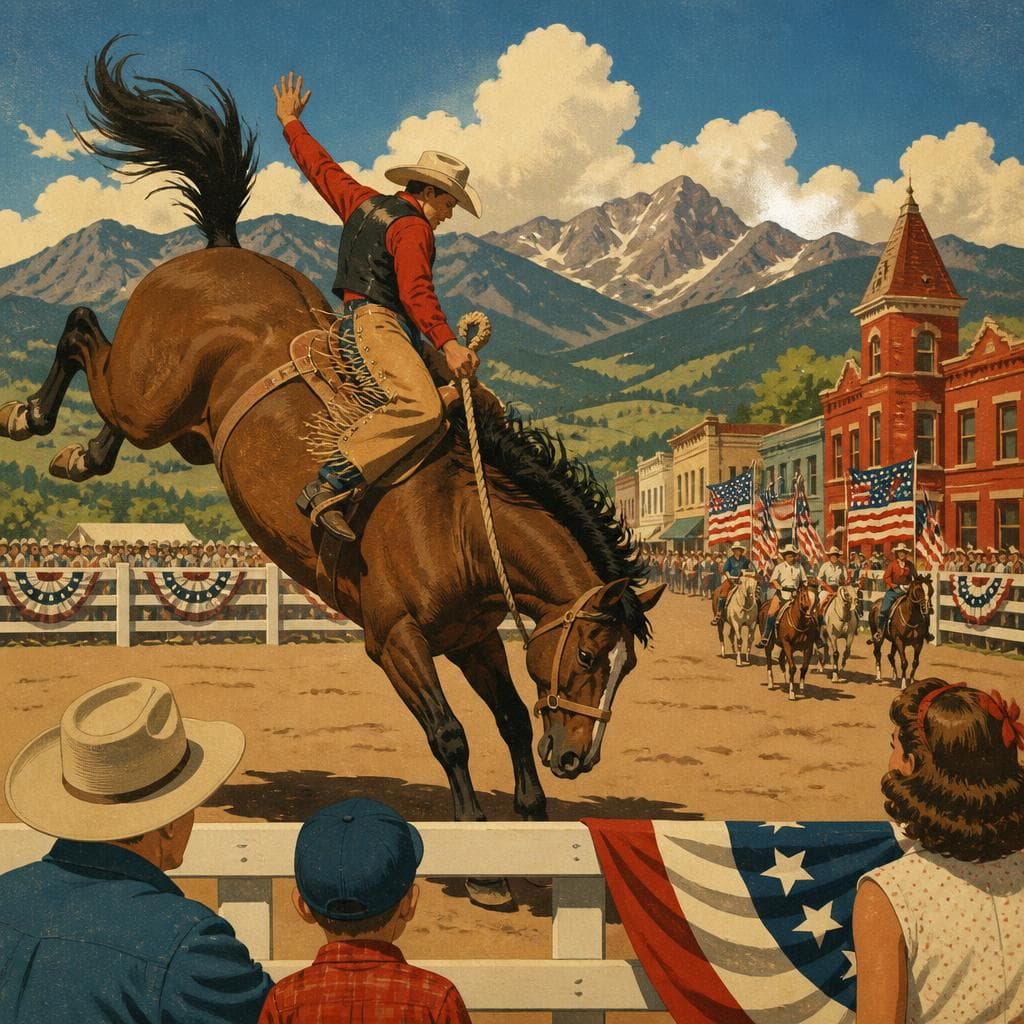 Cover art for Where Red Lodge Greets July With Broncs