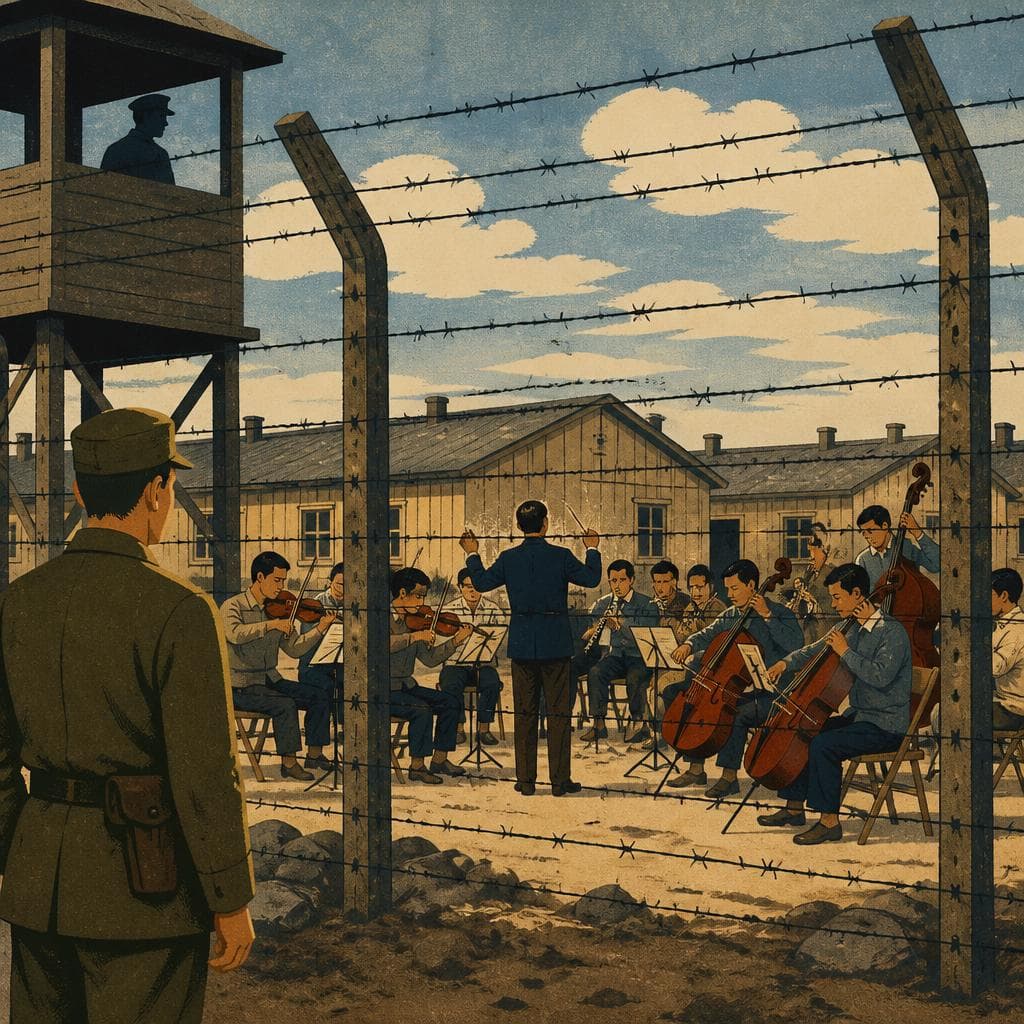 Cover art for Behind Barbed Wire, an Orchestra