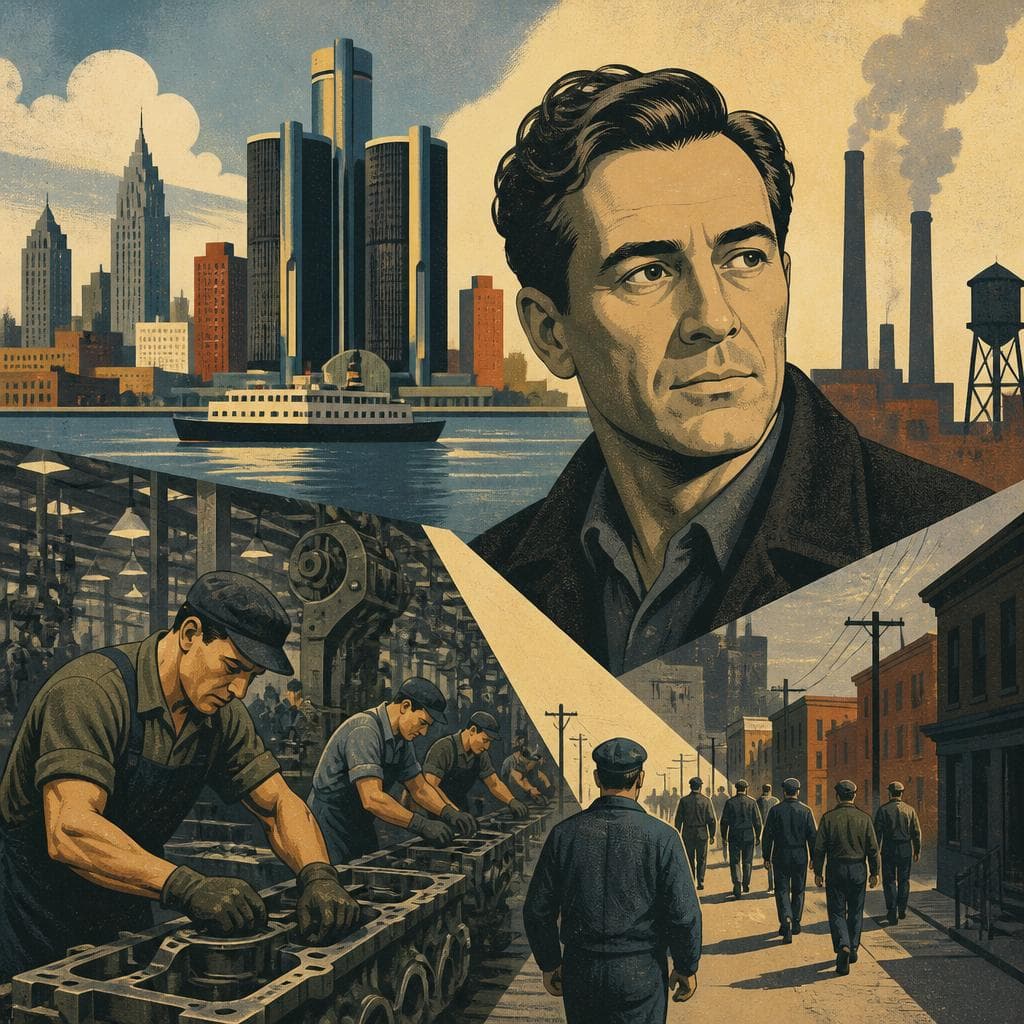 Cover art for Detroit in Philip Levine’s Hard Light