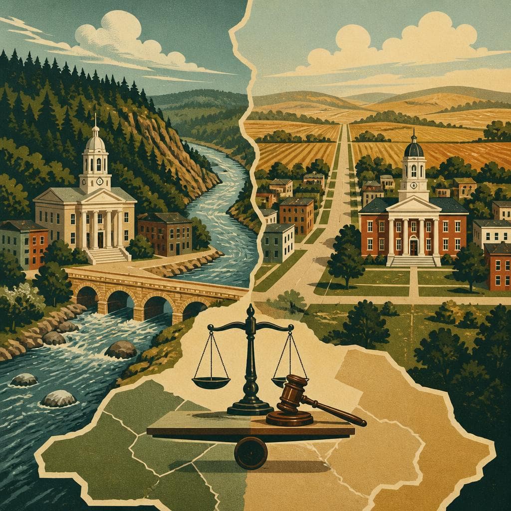 Cover art for One County, Two Courthouse Towns