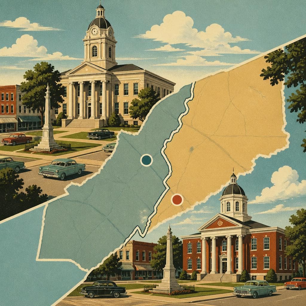 Cover art for One County, Two Courthouse Squares