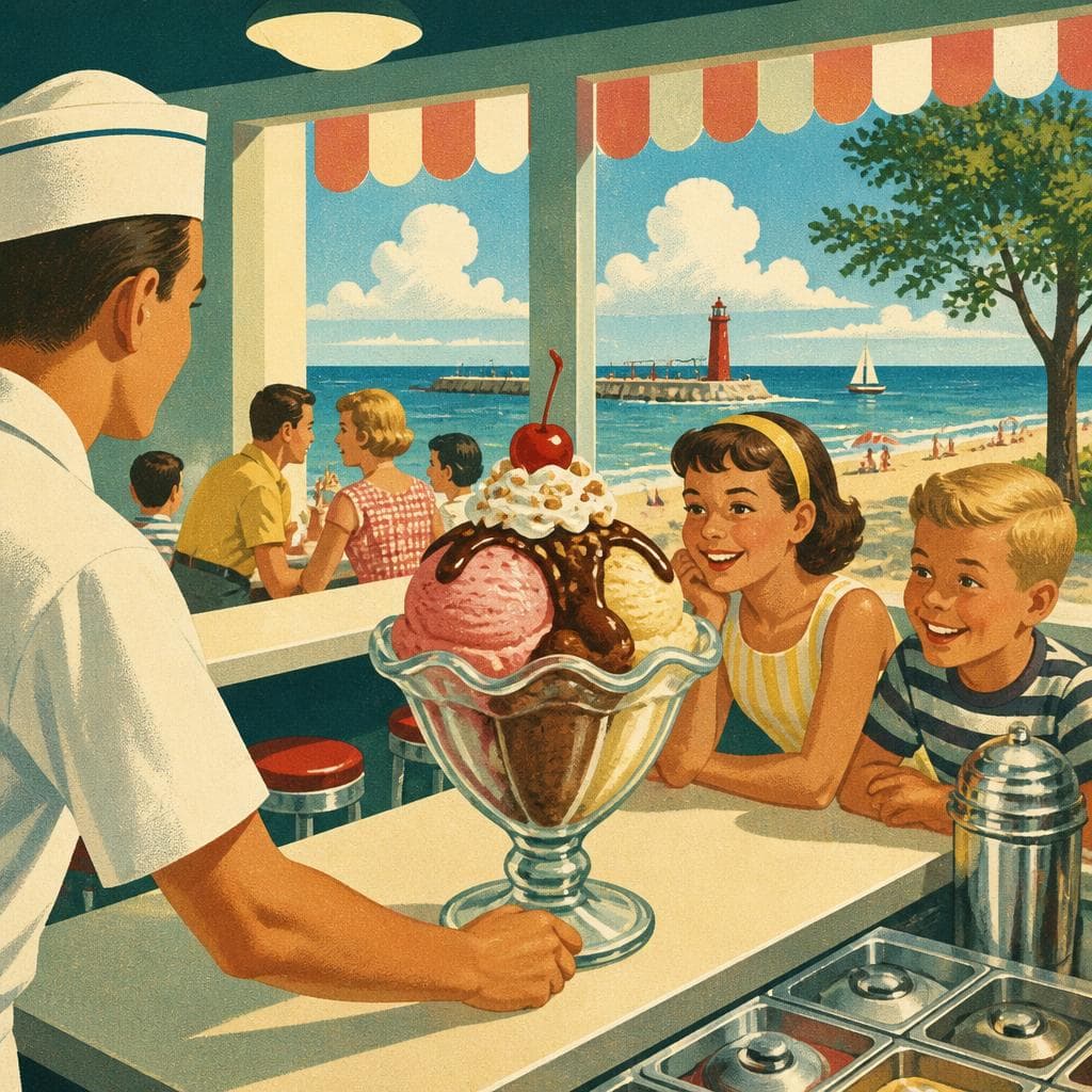 Cover art for Where Summer in Ludington Comes in a Sundae Glass
