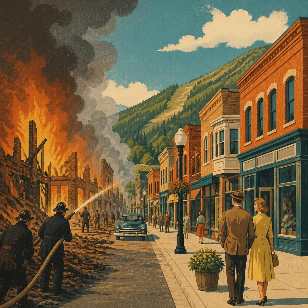 Cover art for The Fire That Drew Main Street in Brick
