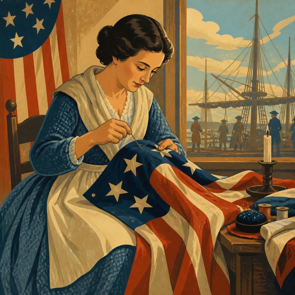 Cover art for The Woman Who Sewed the Flag Into Memory