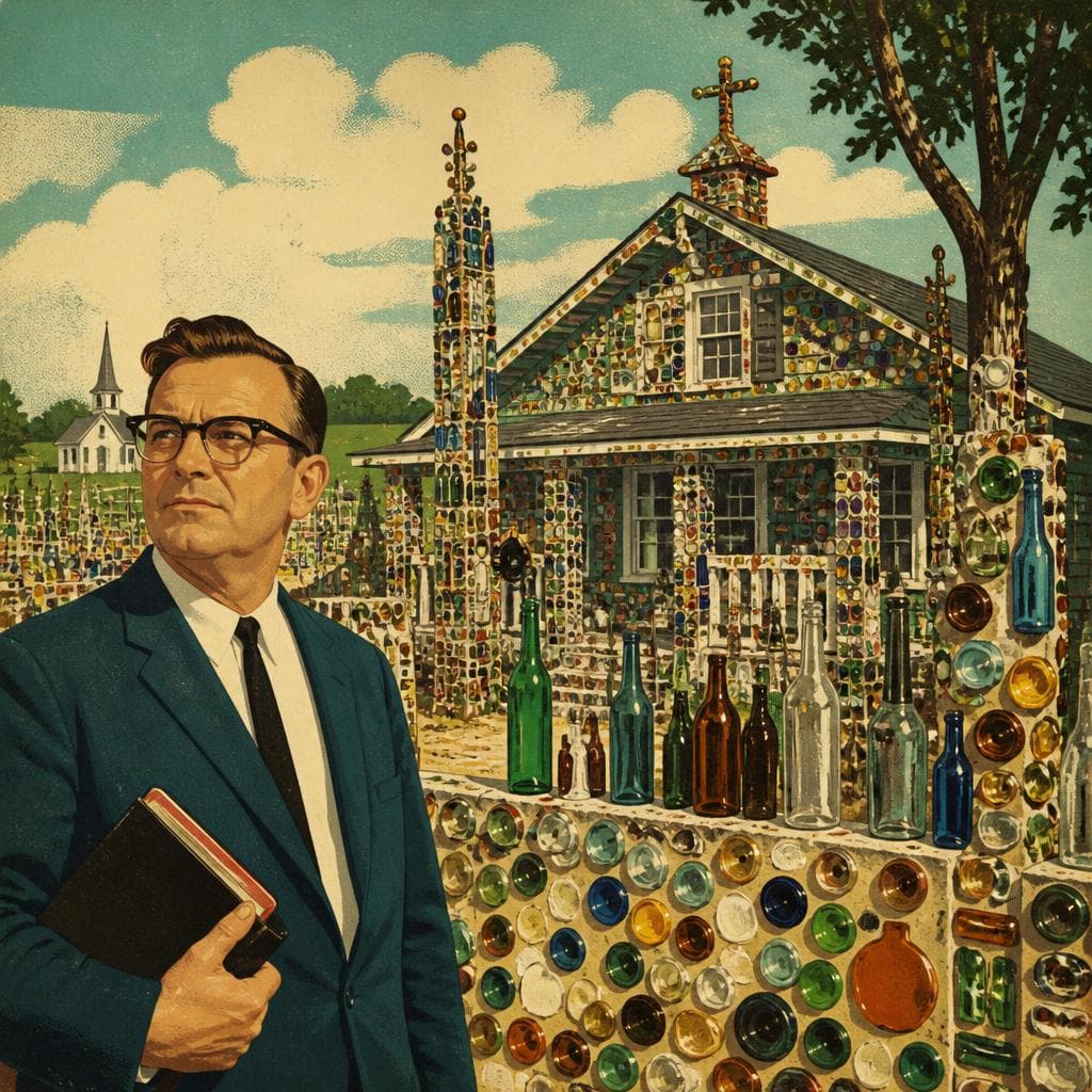 Cover art for Howard Finster’s Sermon in Glass and Scrap